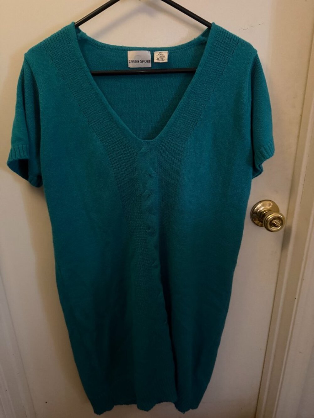 Caren Sport Teal Sweater Dress W 2X